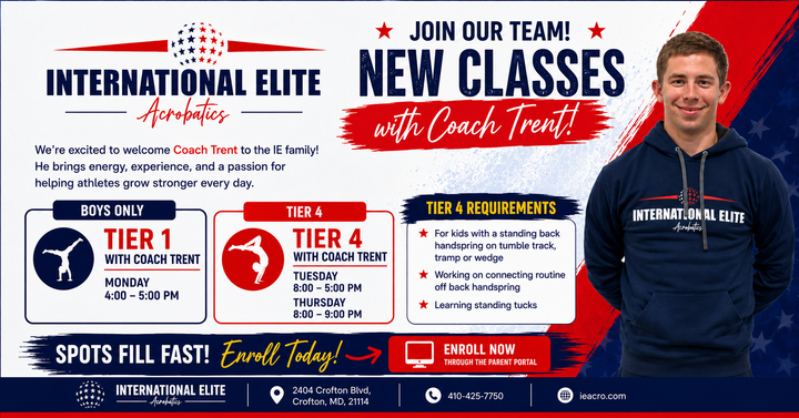 🤸 New Classes with Coach Trent!
